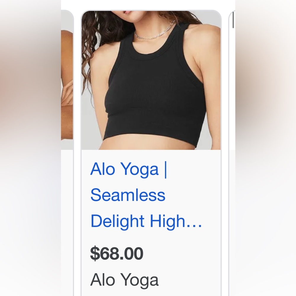 New without tags never worn alo black seamless high neck tank
